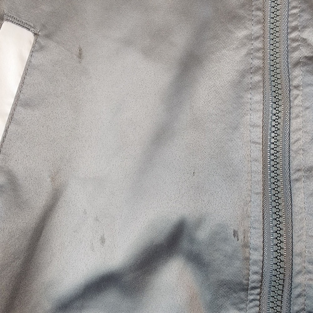 Brave Soul London Jacket Womens Medium Grey Satin Eagle Embroidered Bomber - Picture 7 of 9
